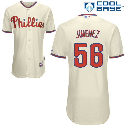 Cesar Jimenez #56 MLB Jersey-Philadelphia Phillies Men's Authentic Alternate White Cool Base Home Baseball Jersey